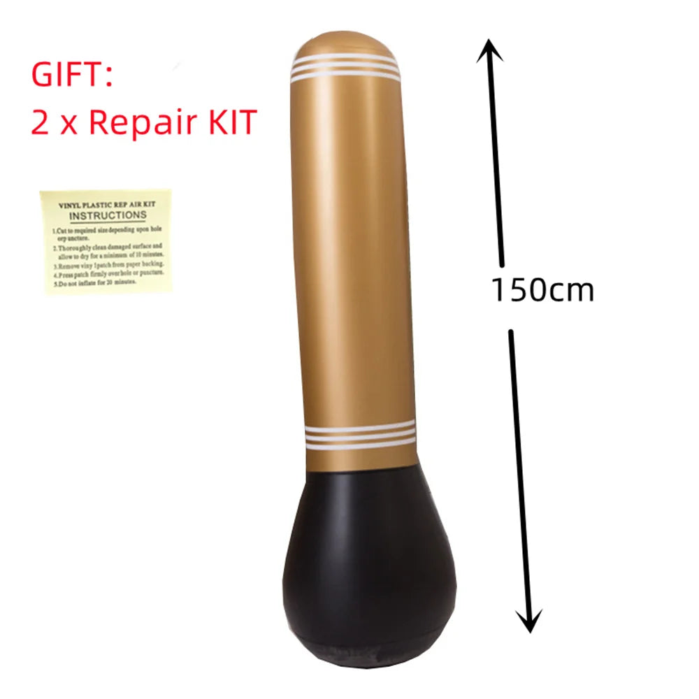 160Cm Boxing Punching Bag Inflatable Free-Stand Tumbler Muay Thai Training Pressure Relief Bounce Back Sandbag Kickboxing Bag