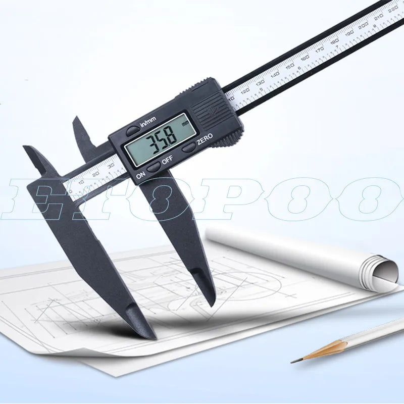 300Mm 200 Electronic Digital Caliper LCD Plastic Vernier Caliper Long Jaw Micrometer Inner Outer Diameter Gauge Measuring Tools