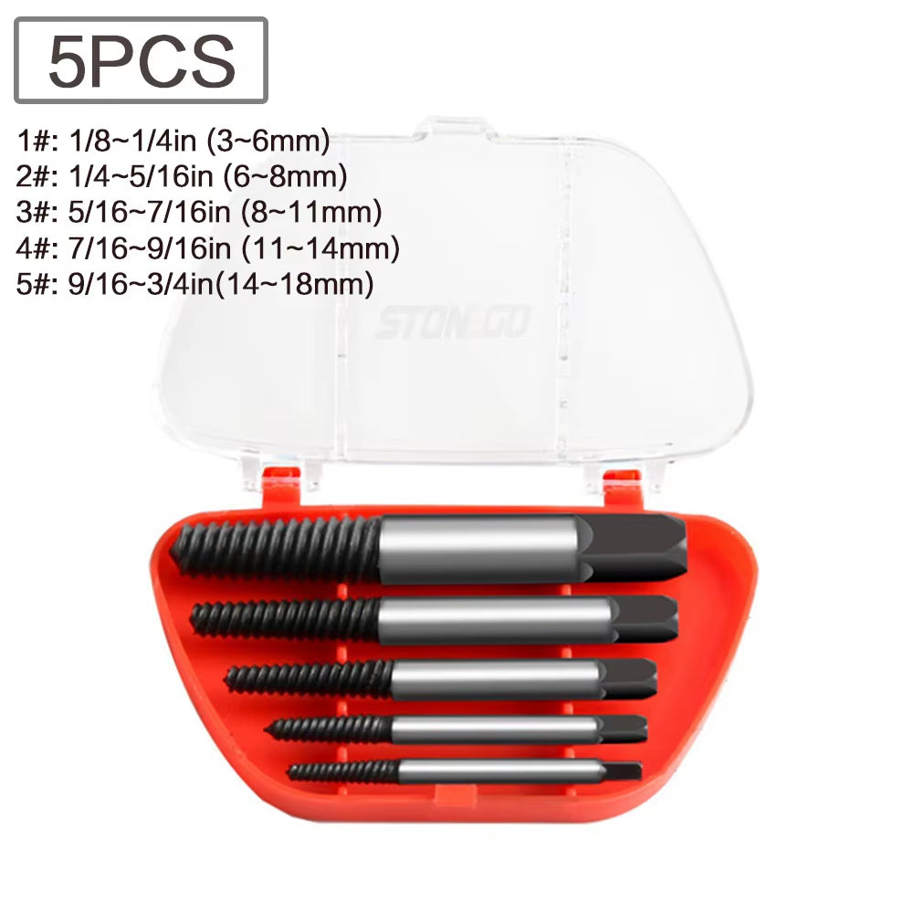 5PCS/6PCS Broken Damaged Screwdriver Extractor Drill Bit Set Carbon Steel Double Side Screw Pull Center Drill Bits