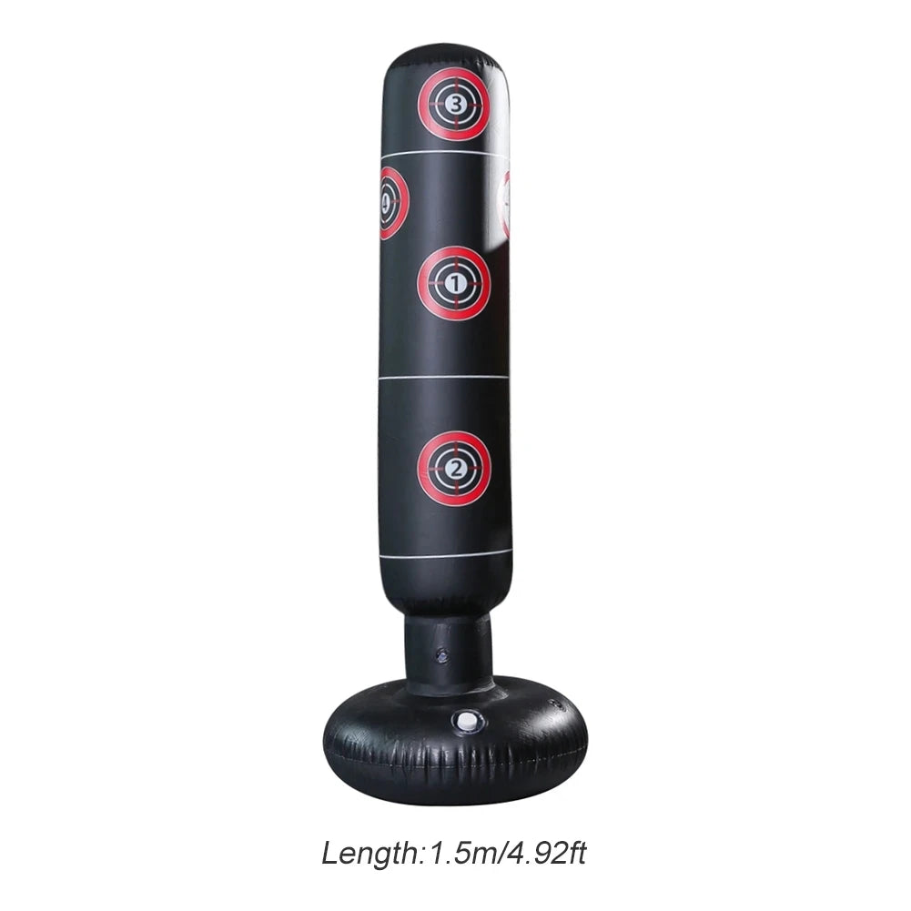 160Cm Boxing Punching Bag Inflatable Free-Stand Tumbler Muay Thai Training Pressure Relief Bounce Back Sandbag Kickboxing Bag