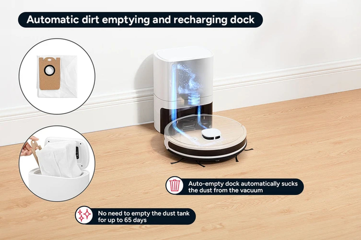 Smarterhome™ LX16 Robot Vacuum Cleaner and Mop with Auto-Empty Dock
