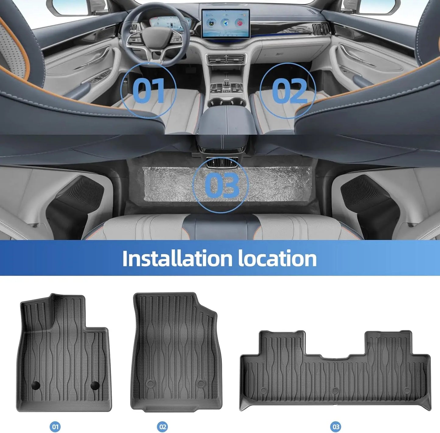 For BYD Seal U / Song plus Sealion 6 2021-2025 2026 TPE Floor Mats and Cargo Liner, All Weather Floor Liners Trunk Mat LHD & RHD
