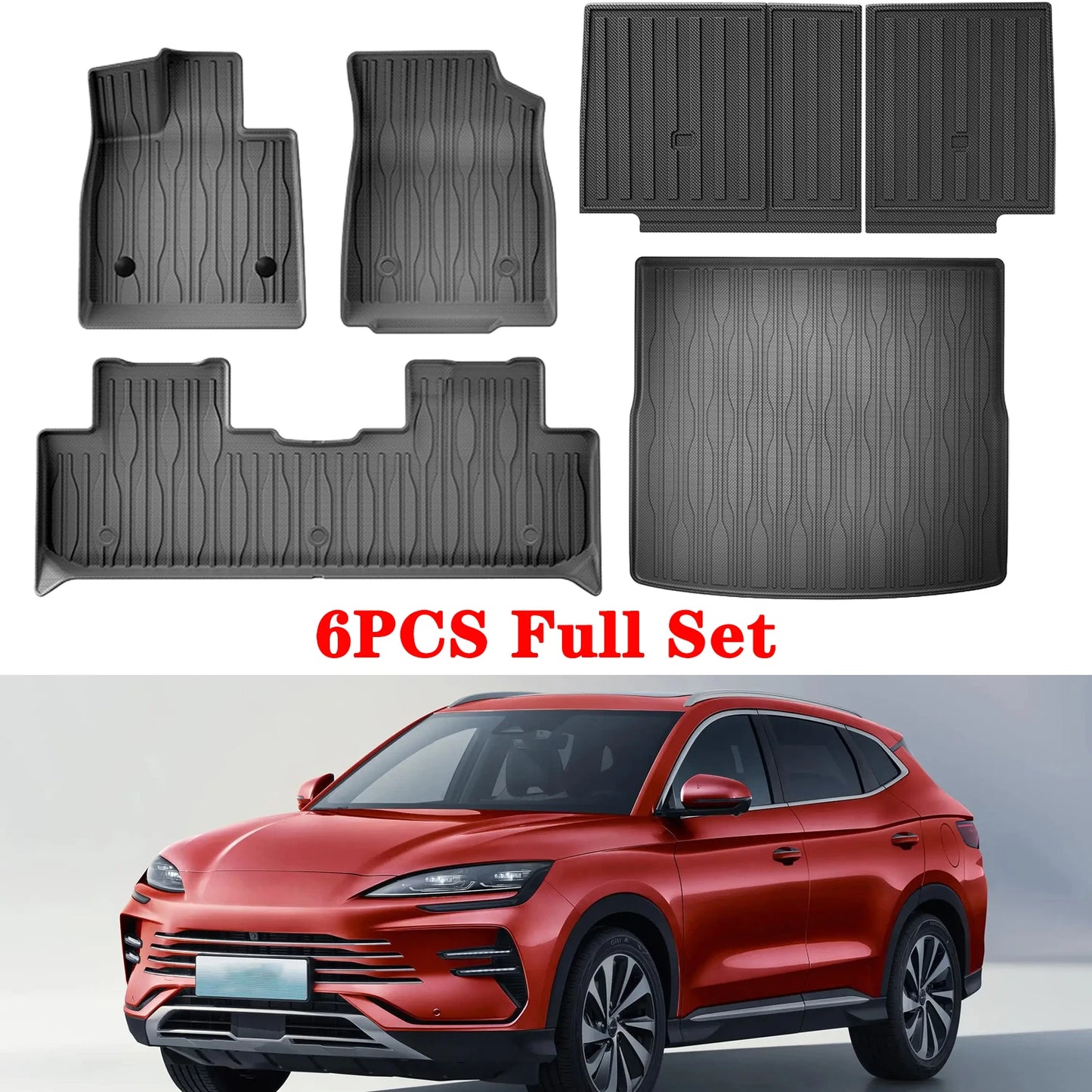For BYD Seal U / Song plus Sealion 6 2021-2025 2026 TPE Floor Mats and Cargo Liner, All Weather Floor Liners Trunk Mat LHD & RHD