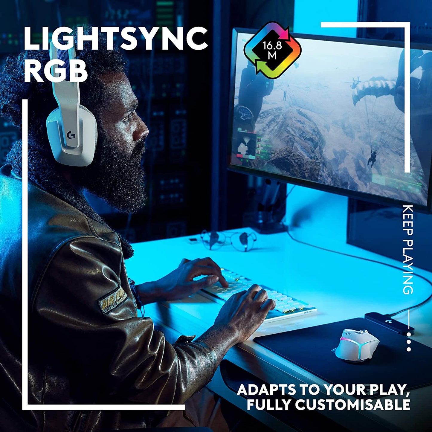 502 X plus LIGHTSPEED Wireless RGB Gaming Mouse - Black - LIGHTFORCE Hybrid Switches, LIGHTSYNC RGB, HERO 25K Gaming Sensor, Compatible with PC