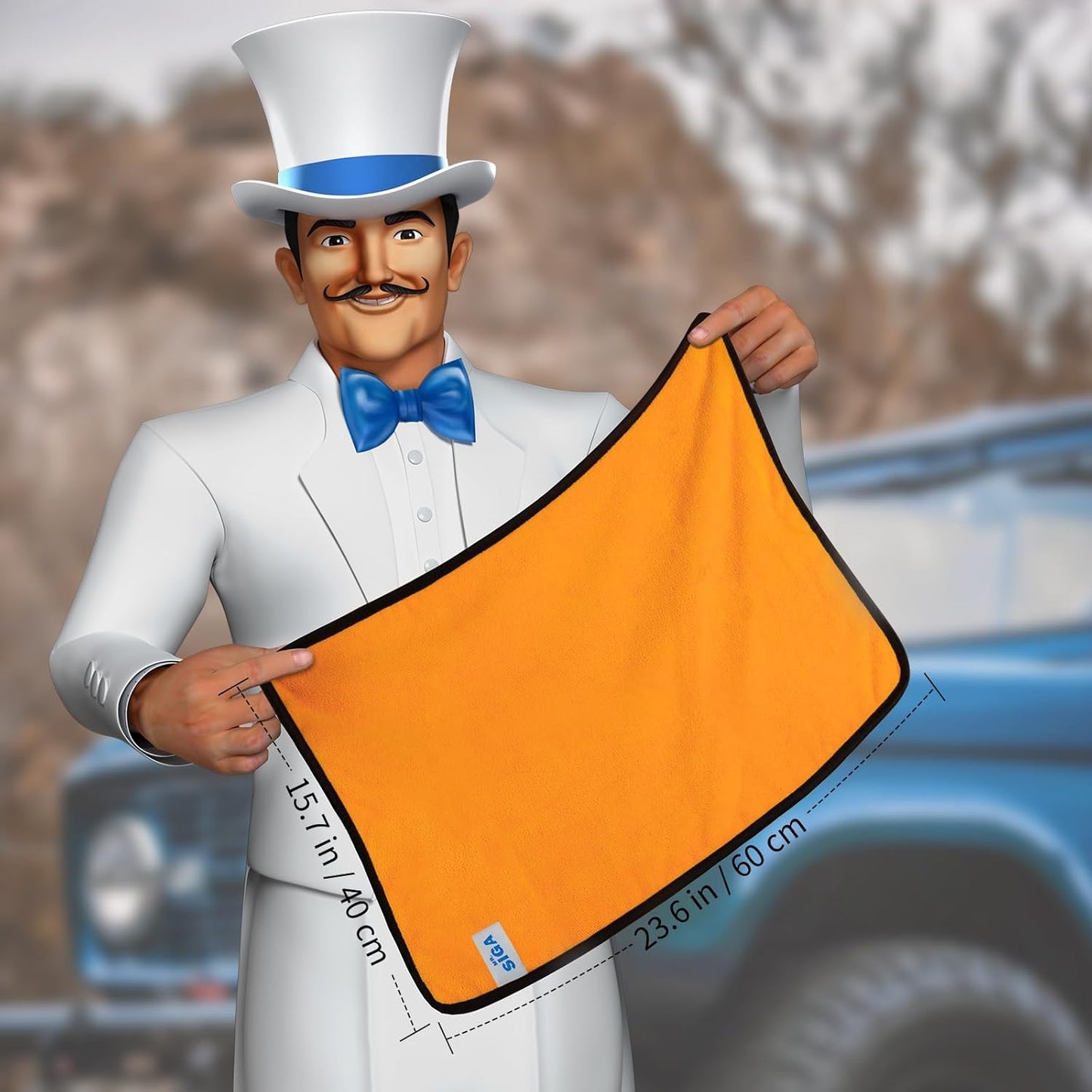 Professional Premium Microfiber Towels for Household Cleaning, Dual-Sided Car Washing and Detailing Towels, Gold, 15.7 X 23.6 Inch, 6 Pack