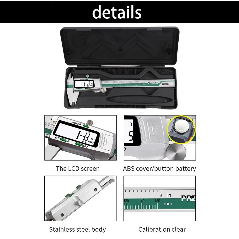 Professional Digital Caliper LCD Display Mm/Inch Digital 0-300Mm Accuracy 0.02Mm Vernier Caliper Gauge Micrometer Measuring Tool
